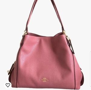 Coach Edie in Rose With Dust Bag Gold Tone Hardware Pebble Leather